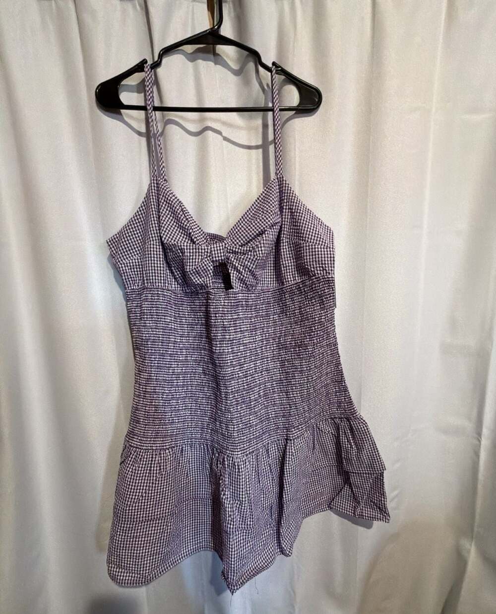 Wild Fable Purple Gingham Smocked Ruffle Romper Size 1X
